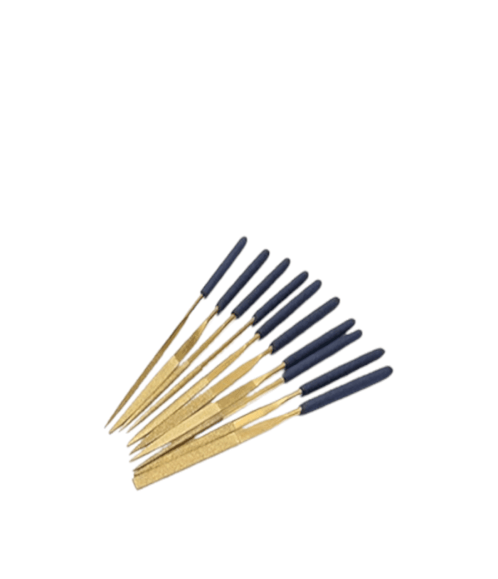 Diamond File Set Flat Gold 10pcs set 5-180mm